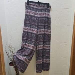 Xhilaration Multicolor Patterned Bohemian Wide Leg Pants